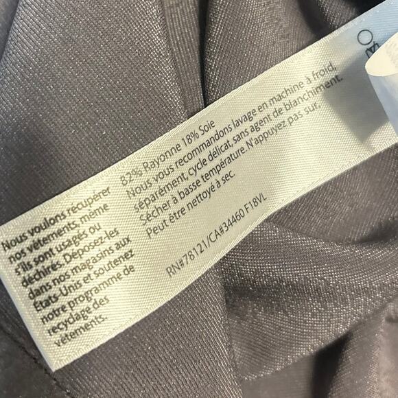 Eileen Fisher Petite Charcoal VELVET Mock Neck Tie Women's Size Small - Picture 7 of 8